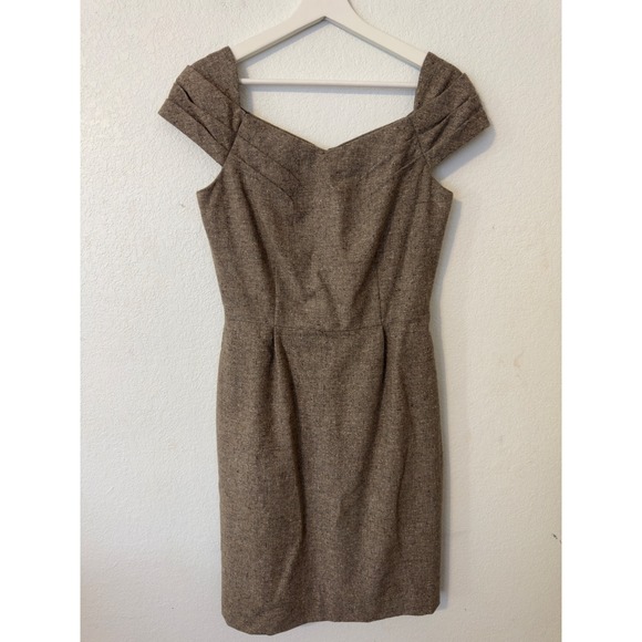 Antonio Melani Women Size 6 Brown Tweed Cap Sleeve Sheath‎ Dress Business Casual - Picture 4 of 11